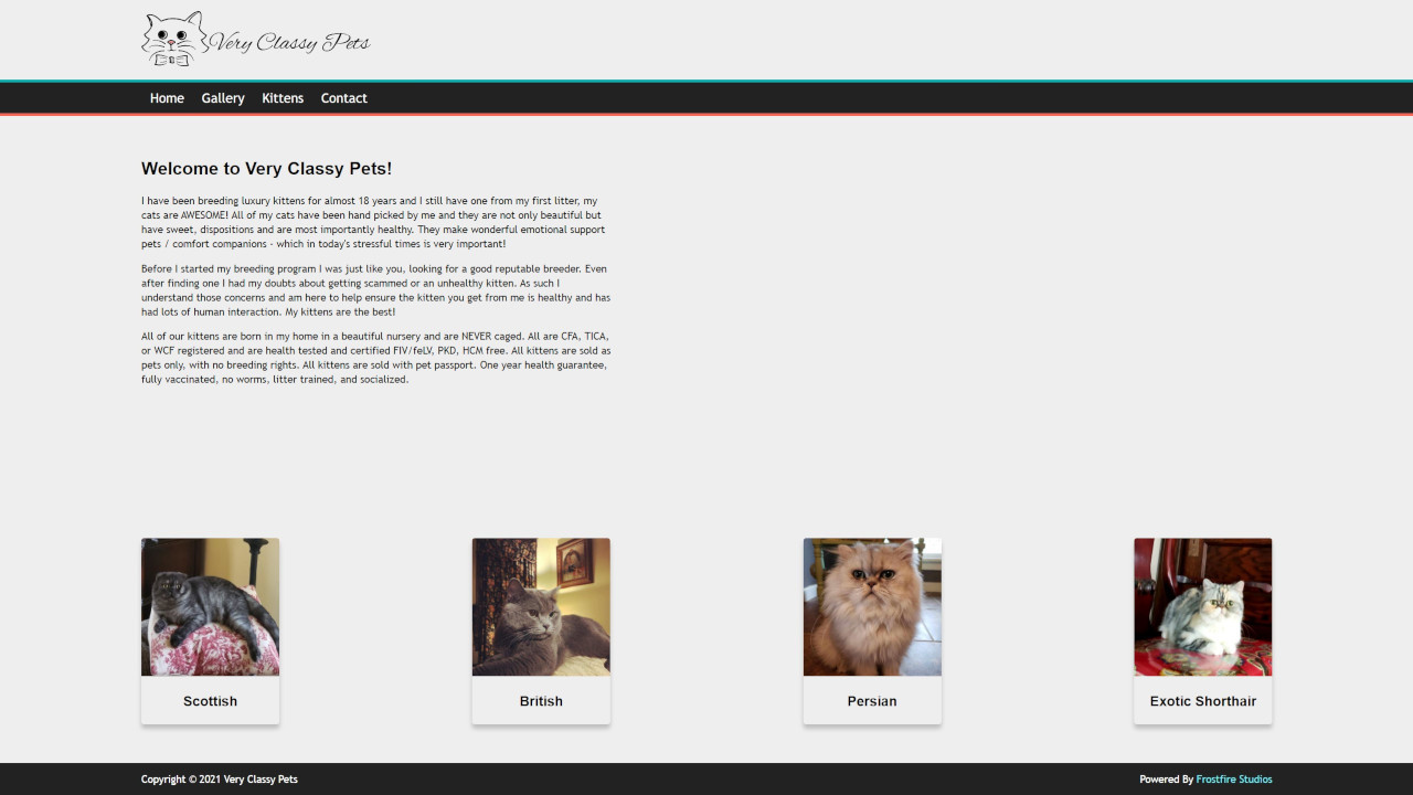 Website for Very Classy Pets